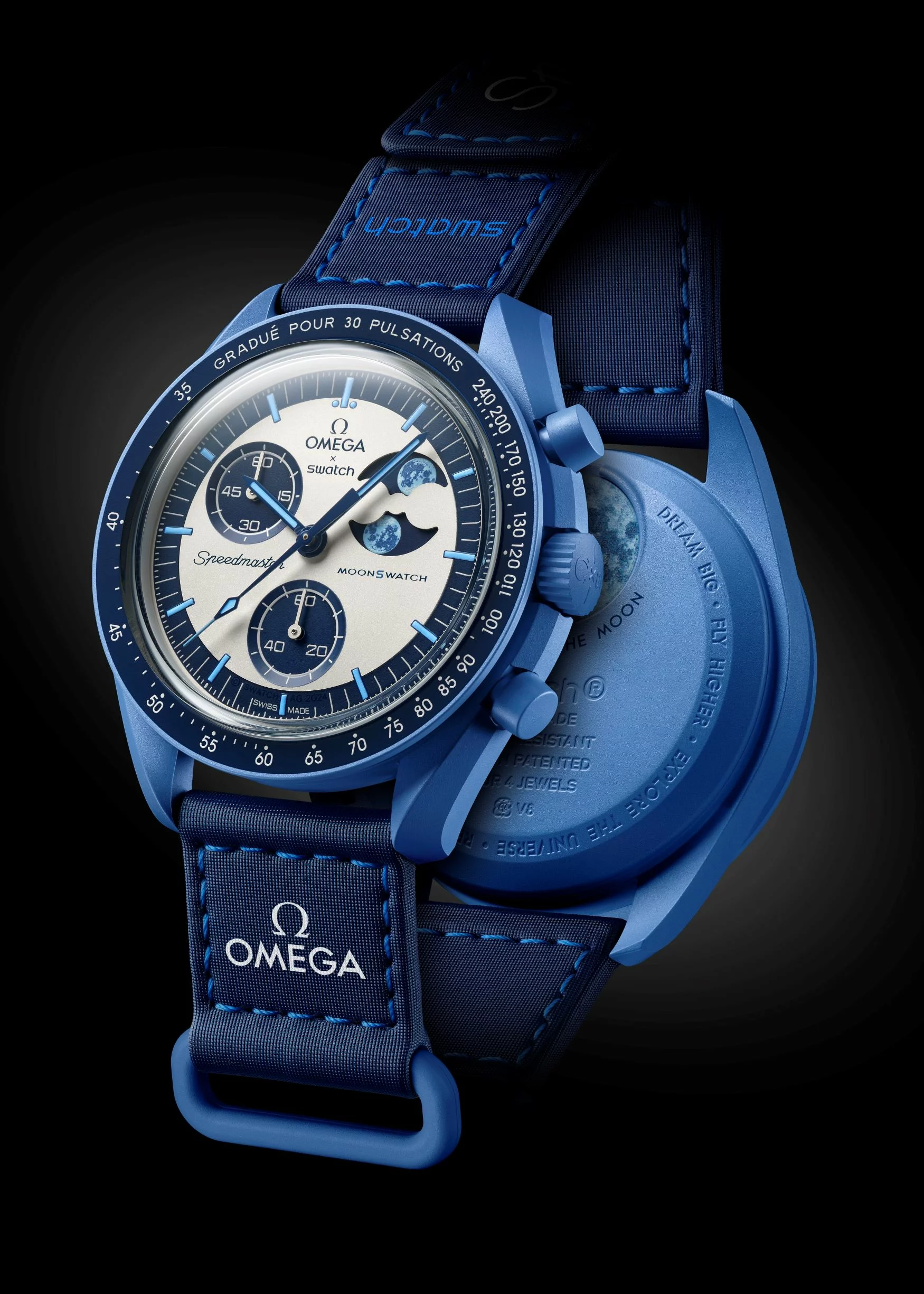 Swatch’s latest UK 1:1 fake Omega MoonSwatch keeps the moonphase, ditches Snoopy & goes for a blue panda look